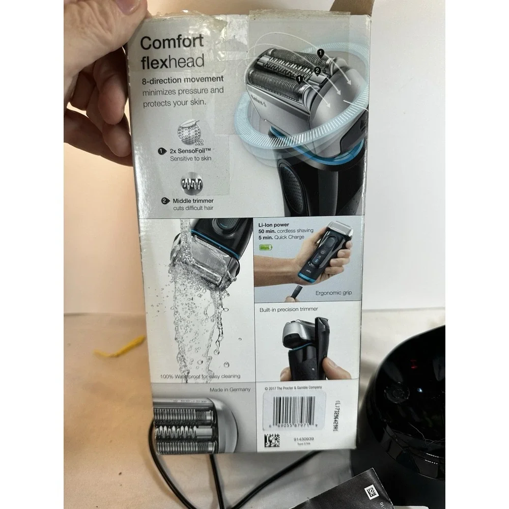 Braun Series 5 5190cc Electric Shaver Razor Body & Clean Station - NO BLADE HEAD